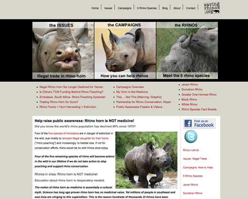 Saving Rhinos is a public awareness program providing content and educational material about the illegal trade in rhino horn and other rhino issues