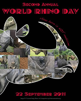 World Rhino Day 2011 poster by Saving Rhinos LLC